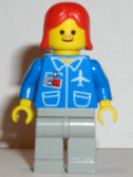 LEGO air016 Airport - Blue, Light Gray Legs, Red Female Hair