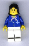 LEGO air021 Airport - Blue with Scarf, Black Female Hair, Wide Smile and Eyebrows