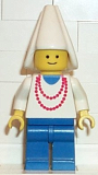 LEGO cas096 Maiden with Necklace - Blue Legs, White Cone Hat (6023)