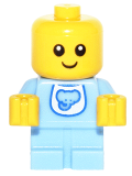 LEGO col260 Baby - Bright Light Blue Body with Elephant Bib - Minifig only Entry