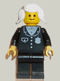 LEGO cop046 Police - Suit with 4 Buttons, Black Legs, White Pigtails Hair