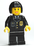 LEGO cty0211 Police - City Suit with Blue Tie and Badge, Black Legs, Black Bob Cut Hair