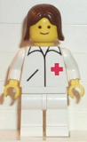 LEGO doc018 Doctor - Straight Line, White Legs, Brown Female Hair