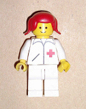LEGO doc029 Doctor - Straight Line, White Legs, Red Pigtails Hair