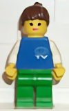 LEGO fre006 TV Logo Small Pattern, Green Legs, Brown Ponytail Hair
