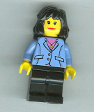 LEGO game006 Medium Blue Jacket, Black Legs, Black Mid-Length Female Hair (from GA08539)