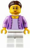 LEGO hol102 Grandma - Medium Lavender Jacket over Lavender Shirt, White Legs, Brown Hair in a Bun (40263)