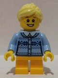 LEGO hol103 Girl - Fair Isle Sweater, Bright Light Yellow Ponytail, Bright Light Orange Legs Short, Freckles (40263)