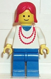 LEGO ncklc007 Necklace Red - Blue Legs, Red Female Hair