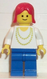 LEGO ncklc010 Necklace Gold - Blue Legs, Red Female Hair