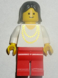 LEGO ncklc012 Necklace Gold - Red Legs, Black Female Hair