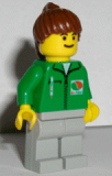 LEGO oct008 Octan - Green Jacket with Pen, Light Gray Legs, Brown Ponytail Hair