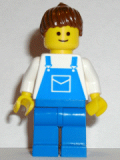 LEGO ovr017 Overalls Blue with Pocket, Blue Legs, Brown Ponytail Hair