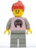 LEGO par015 Horse Logo - Light Gray Legs, Red Ponytail Hair
