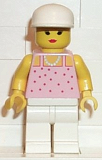 LEGO par018 Red Dots on Pink Shirt - White Legs, White Cap