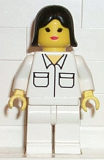LEGO soc058 Shirt with 2 Pockets, White Legs, Black Female Hair