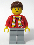 LEGO soc115s Soccer Fan Red - Sand Blue Legs, Striped Scarf and Dots Pattern Torso Sticker (3569)