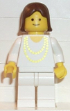 LEGO trn006 Necklace Gold - White Legs, Brown Female Hair