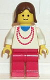 LEGO trn008 Necklace Red - Red Legs, Brown Female Hair