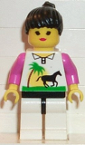 LEGO trn012 Horse and Palm - White Legs, Black Ponytail Hair, Black Hips