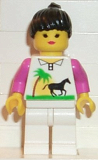 LEGO trn013 Horse and Palm - White Legs, Black Ponytail Hair