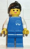 LEGO tv002 TV Logo Small Pattern, Blue Legs, Black Ponytail Hair