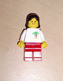 LEGO twn039 Palm Tree - Red Legs, Black Female Hair