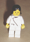 LEGO zip032 Jacket with Zipper - White, White Legs, Black Female Hair