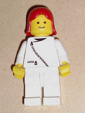 LEGO zip034 Jacket with Zipper - White, White Legs, Red Female Hair